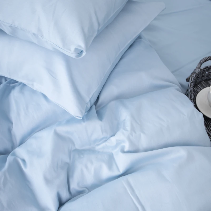 Комплект постельного белья Сатин "0842 Light Blue" - 9