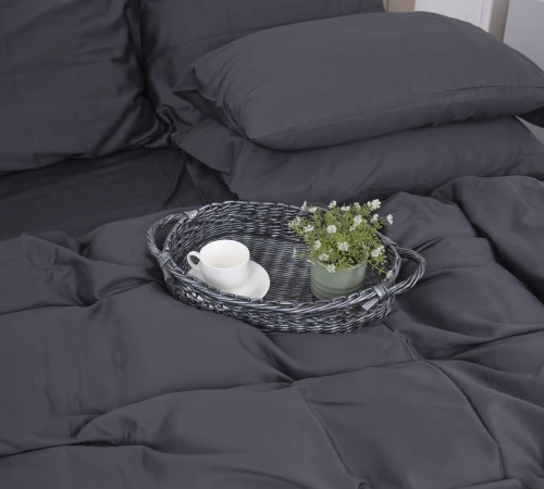 Простынь на резинке (САТИН) 0240 Iron grey - высота 25 см (детские 10 см) - 2