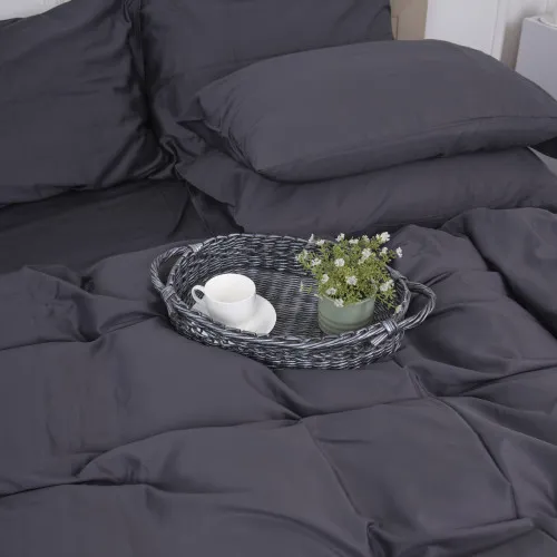 Простынь на резинке (САТИН) 0240 Iron grey - высота 25 см (детские 10 см) - 2