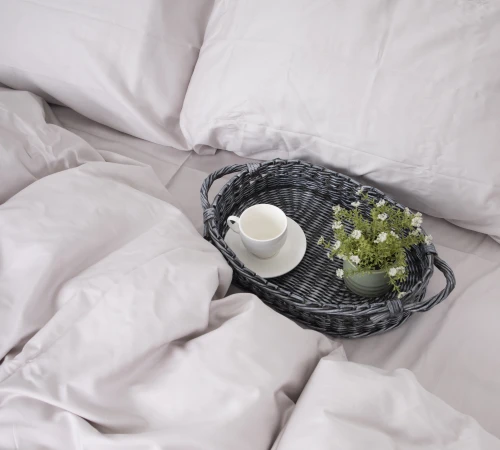 Простынь на резинке Сатин "0841 Powder" высота 25 см (детские 10 см)