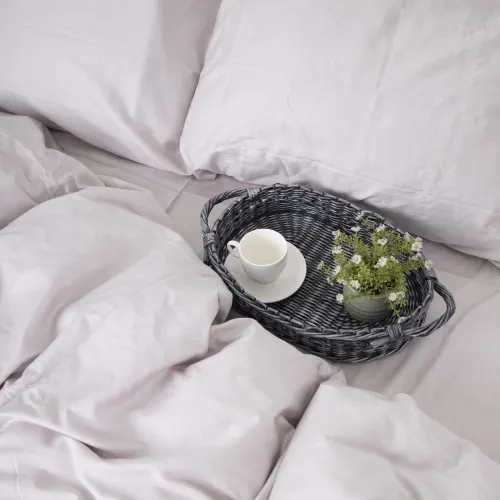 Простынь на резинке Сатин "0841 Powder" высота 25 см (детские 10 см)