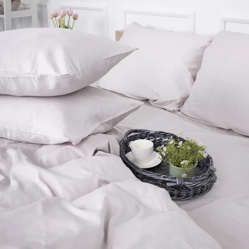 Простынь на резинке Сатин "0841 Powder" высота 25 см (детские 10 см) - 4