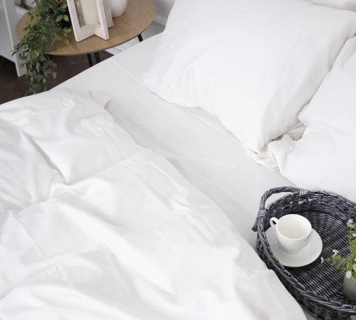 Простынь на резинке (САТИН) 0001 Moko White - высота 25 см (детские 10 см) - 2