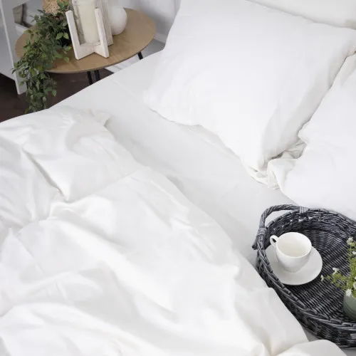 Простынь на резинке (САТИН) 0001 Moko White - высота 25 см (детские 10 см) - 2