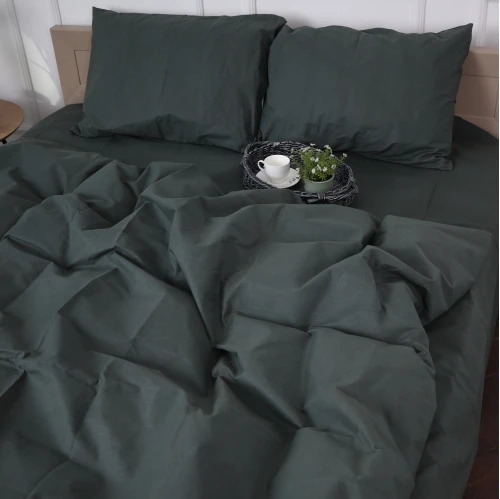 Комплект постільної білизни Бязь 16-7000 Green Grey