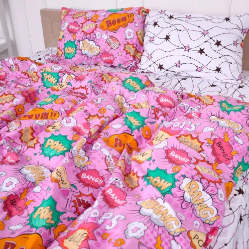 Комплект постільної білизни Бязь 17-0512 Bombs pink