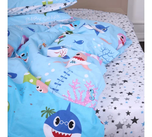 Простирадло MirSon Ranforce Elite 17-0521 Sharks blue