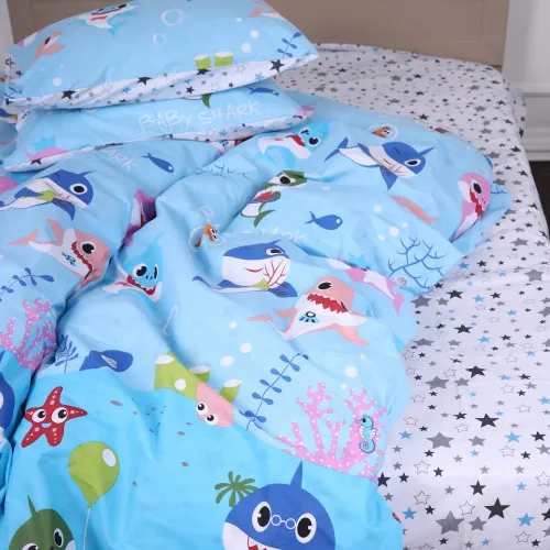 Простынь MirSon Ranforce Elite 17-0521 Sharks blue - 2