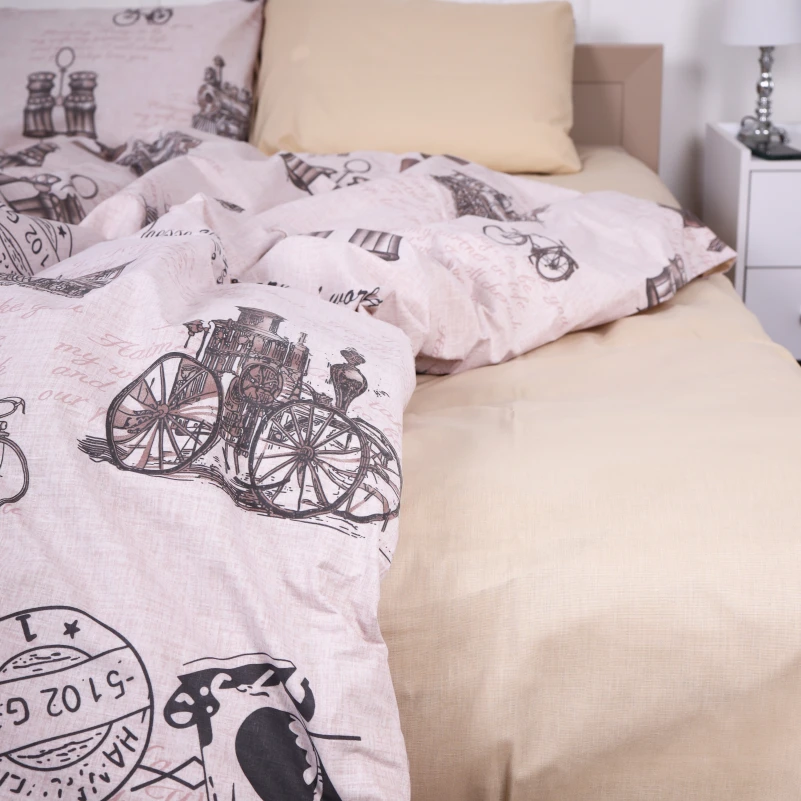 Комплект постільної білизни Бязь 17-0376 Bordeaux - 2