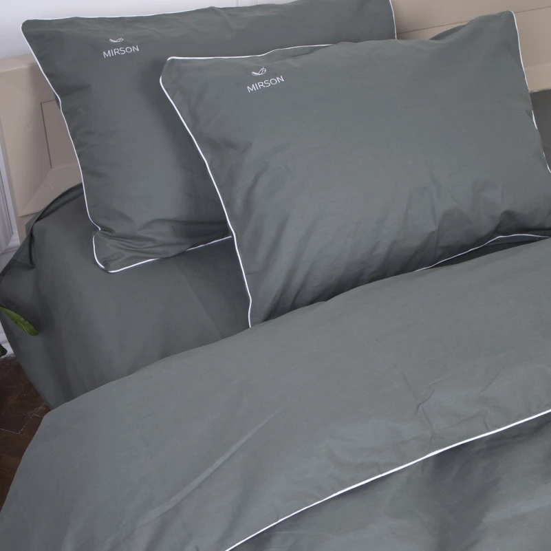 Комплект постільної білизни Ranforce Elite Corner 16-7000 "Green Grey" - 6