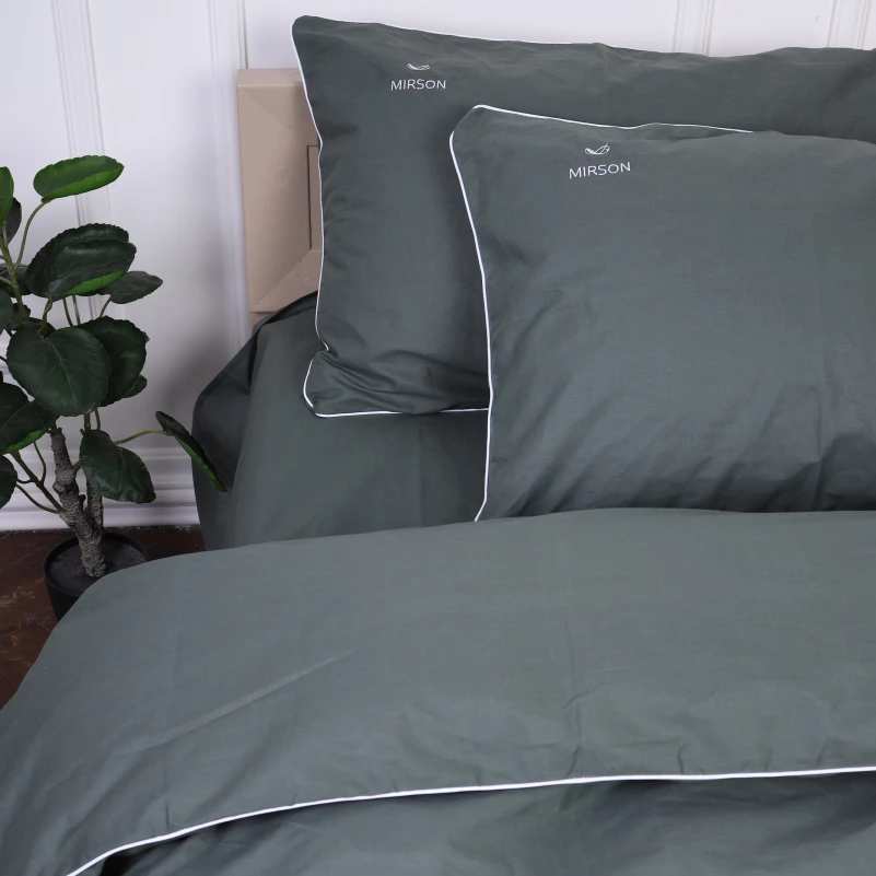 Комплект постільної білизни Ranforce Elite Corner 16-7000 "Green Grey" - 5