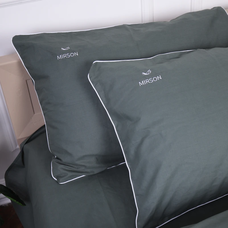 Комплект постільної білизни Ranforce Elite Corner 16-7000 "Green Grey" - 4