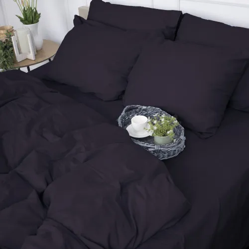 Простынь на резинке (САТИН) 0055 Black Pearl - высота 25 см (детские 10 см)