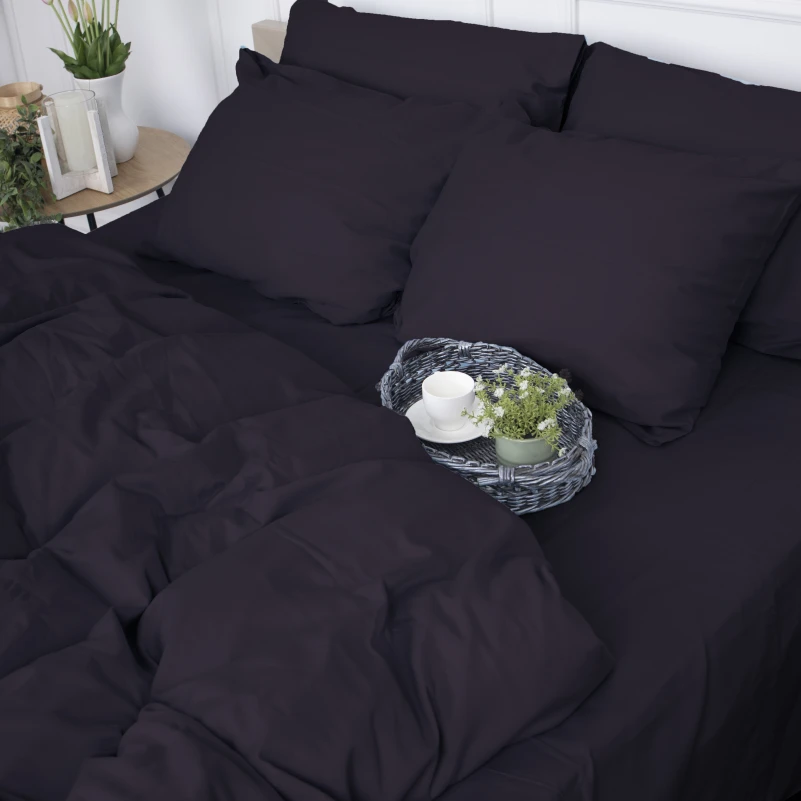 Простирадло на гумці (САТИН) 0055 Black Pearl - висота 25 см (дитячі 10 см)