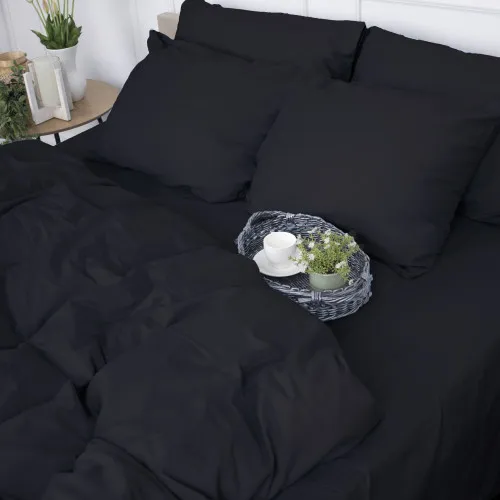 Простынь на резинке Сатин "0848 Blue Black" высота 25 см (детские 10 см)