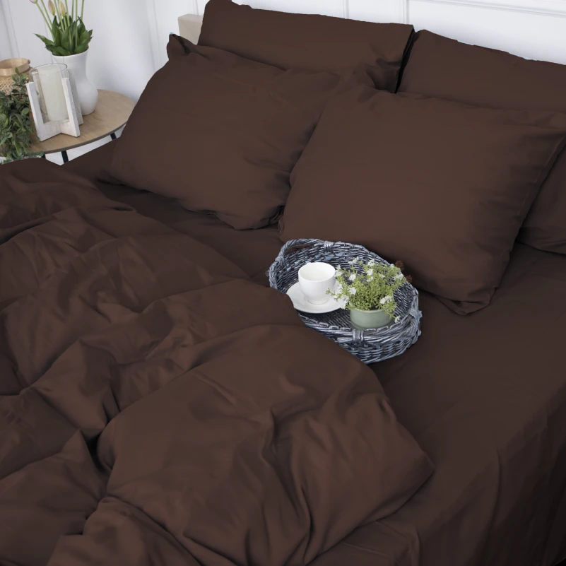 Простирадло на гумці (САТИН) 0211 Cacao - висота 25 см (дитячі 10 см)