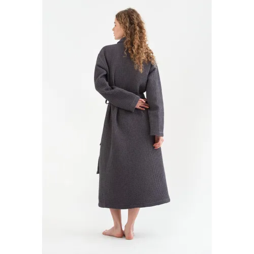 Халат С №300 Waffle robe antrasit - 5