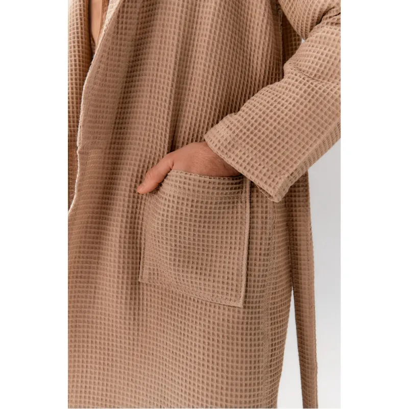 Халат С №302 Waffle robe Beige - 7