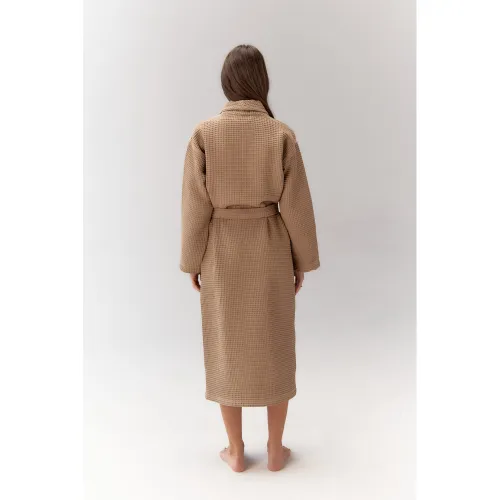 Халат С №302 Waffle robe Beige - 5