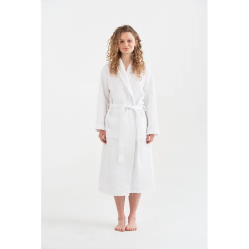 Халат С №303 Waffle robe White - 3