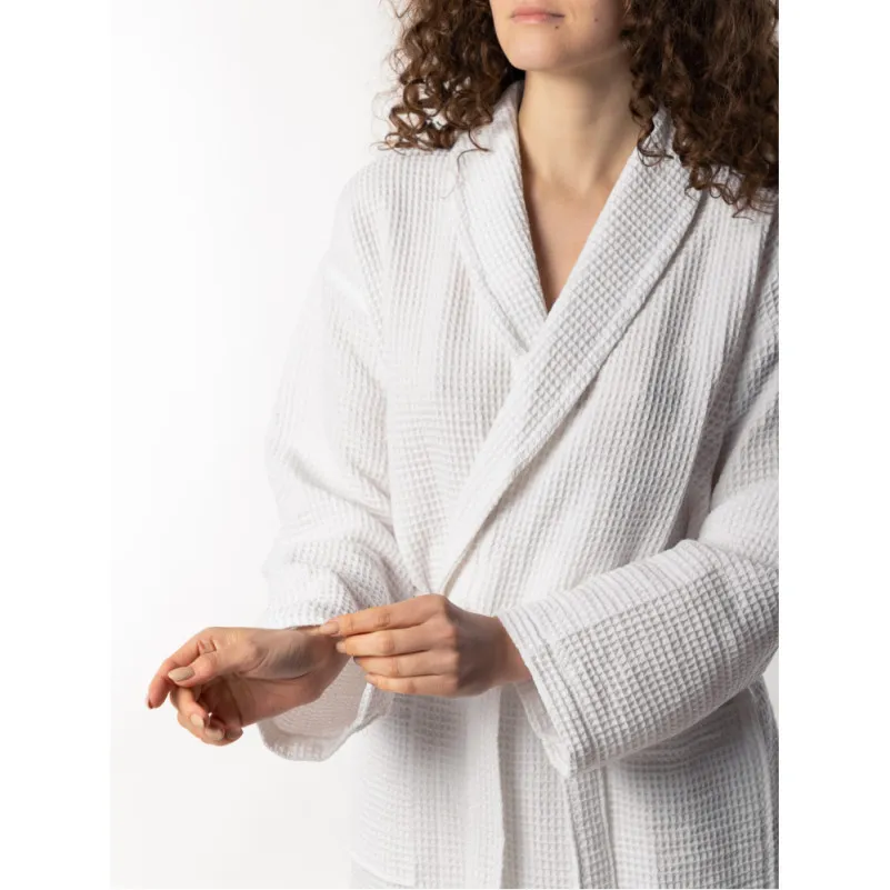 Халат С №303 Waffle robe White - 8