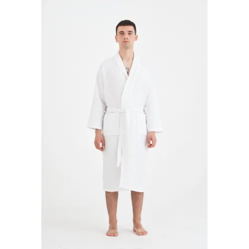 Халат С №303 Waffle robe White - 4