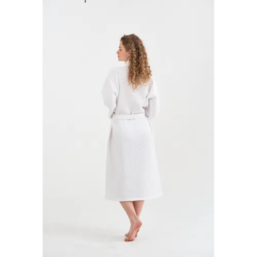 Халат С №303 Waffle robe White - 5
