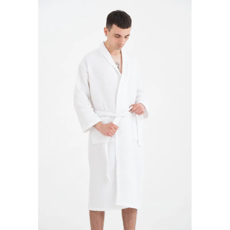Халат С №303 Waffle robe White - 6