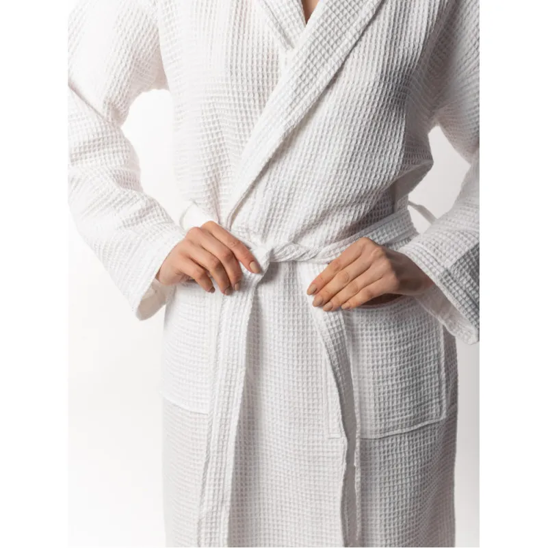 Халат С №303 Waffle robe White - 7