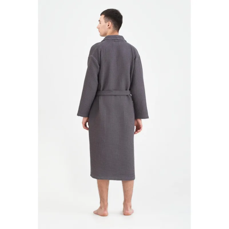 Халат С №300 Waffle robe antrasit - 7
