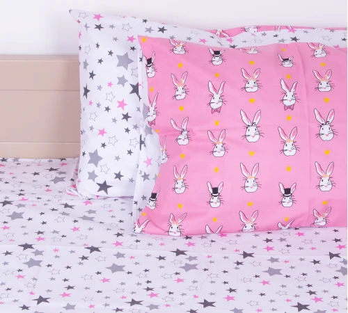 Наволочка Бязь 17-0528 Bunnies pink