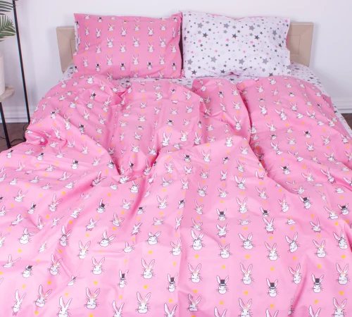 Наволочка Бязь 17-0528 Bunnies pink - 2