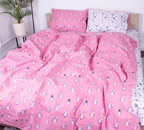 Простирадло MirSon Ranforce Elite 17-0528 Bunnies pink - 2