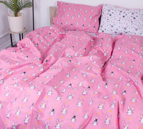 Комплект постільної білизни Бязь 17-0528 Bunnies pink - 2