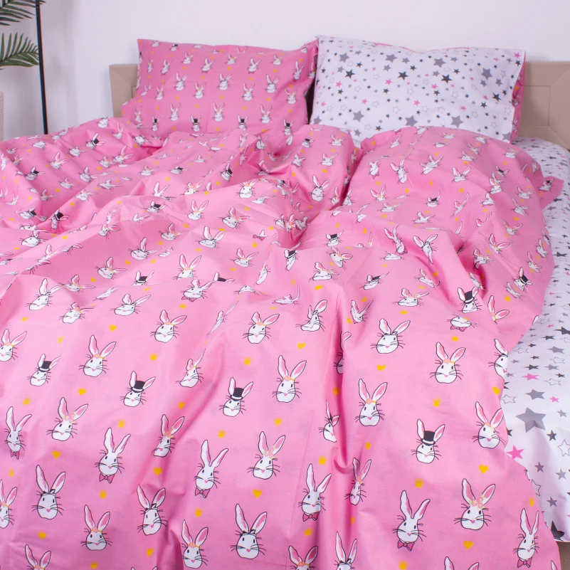 Пододеяльник Бязь 17-0528 Bunnies pink