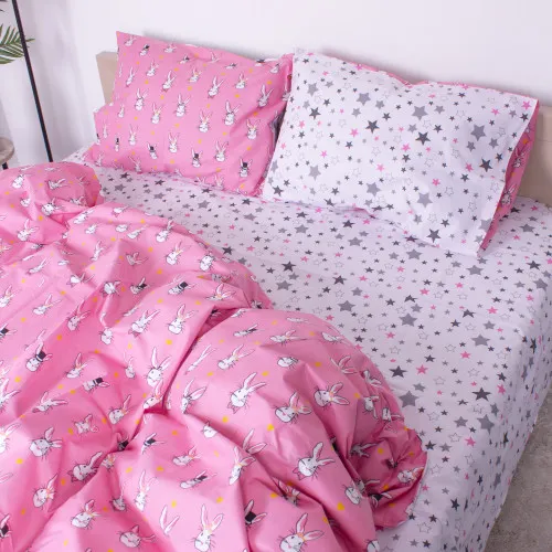 Пододеяльник MirSon Ranforce Elite 17-0528 Bunnies pink - 2