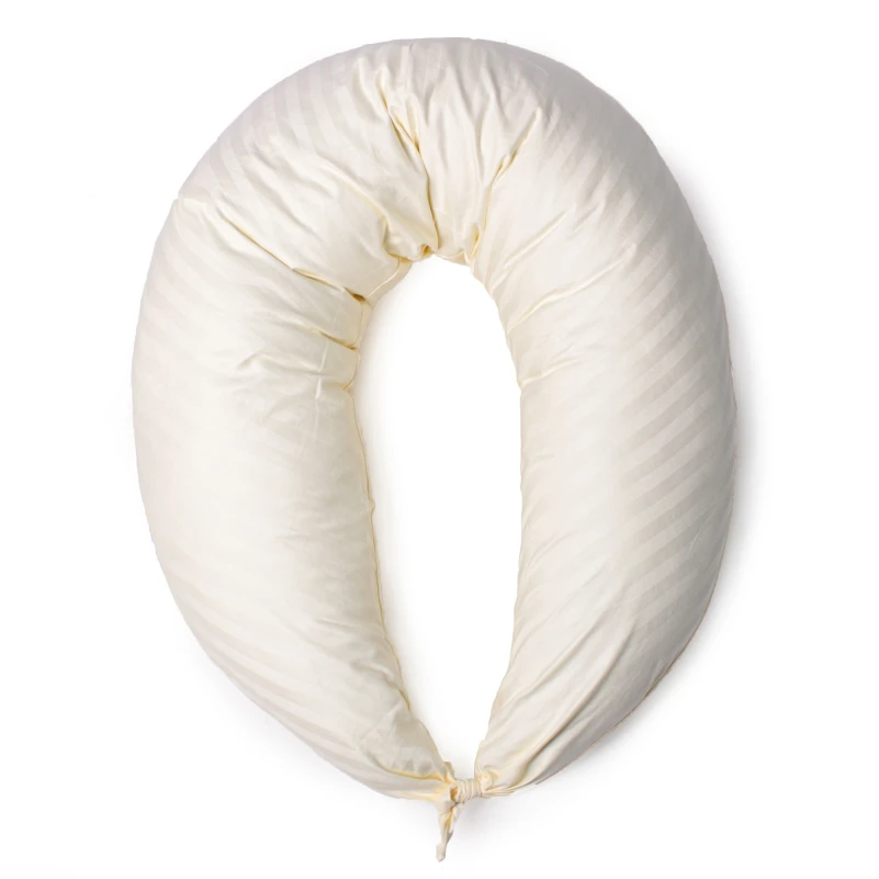 Подушка для беременных и кормления №10081 Satin Stripe "Soft Yellow" EcoSilk сатин