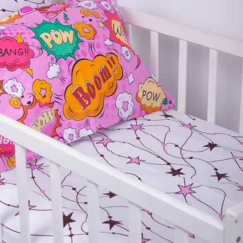 Простынь детская Бязь Kids Time 17-0512 Bombs pink