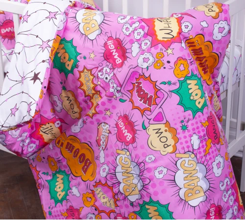 Пододеяльник детский Бязь Kids Time 17-0512 Bombs pink - 2