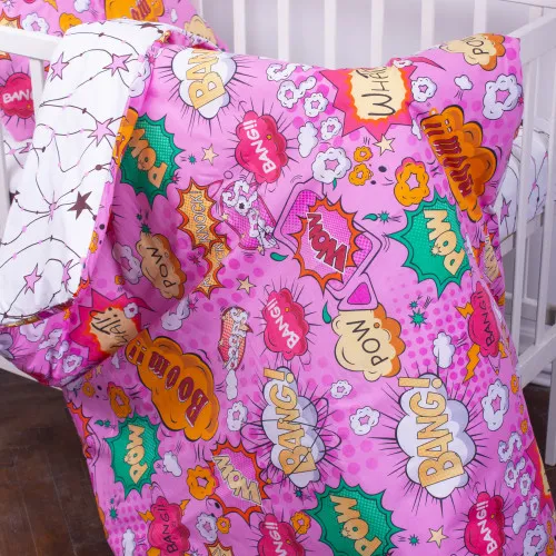 Підковдра дитяча Бязь Kids Time 17-0512 Bombs pink - 2