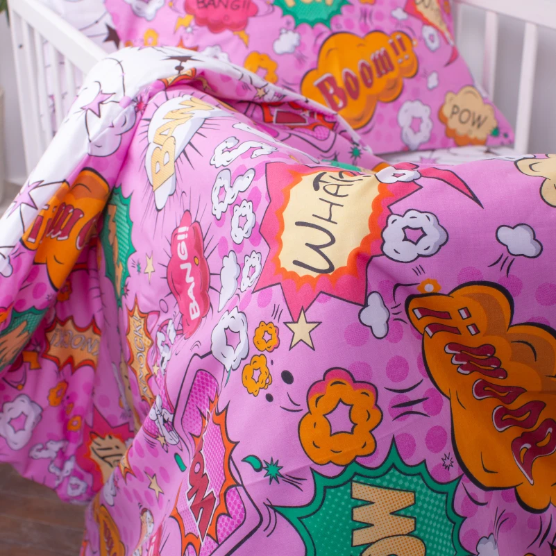 Комплект постільної білизни Бязь Kids Time 17-0512 Bombs pink - 5