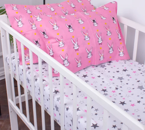 Наволочка Бязь Kids Time 17-0528 Bunnies pink