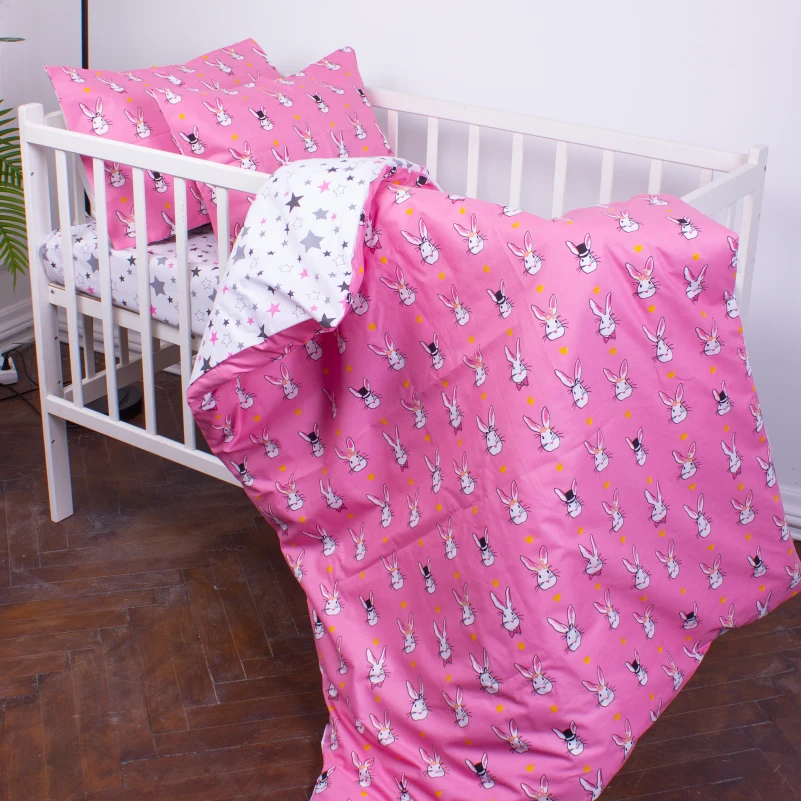 Комплект постільної білизни Бязь Kids Time 17-0528 Bunnies pink - 5