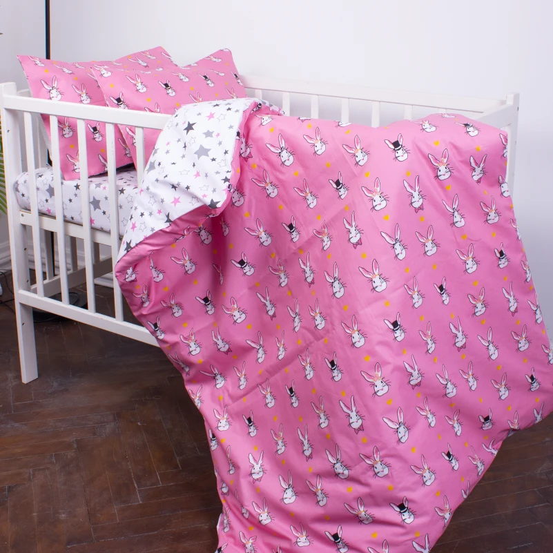 Комплект постільної білизни Бязь Kids Time 17-0528 Bunnies pink - 4