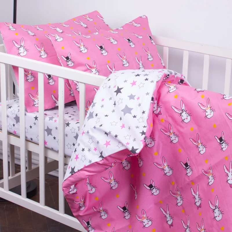 Наволочка Бязь Kids Time 17-0528 Bunnies pink - 2