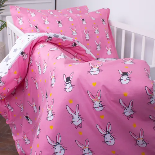 Підковдра дитяча Бязь Kids Time 17-0528 Bunnies pink - 4