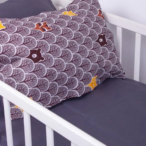 Наволочка Бязь Kids Time 17-0526 Fabulous forest grey - 2