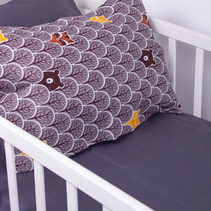 Простынь детская Бязь Kids Time 17-0526 Fabulous forest grey