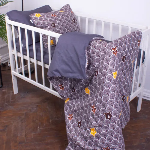 Підковдра дитяча Бязь Kids Time 17-0526 Fabulous forest grey