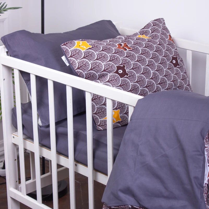 Наволочка Бязь Kids Time 17-0526 Fabulous forest grey - 3